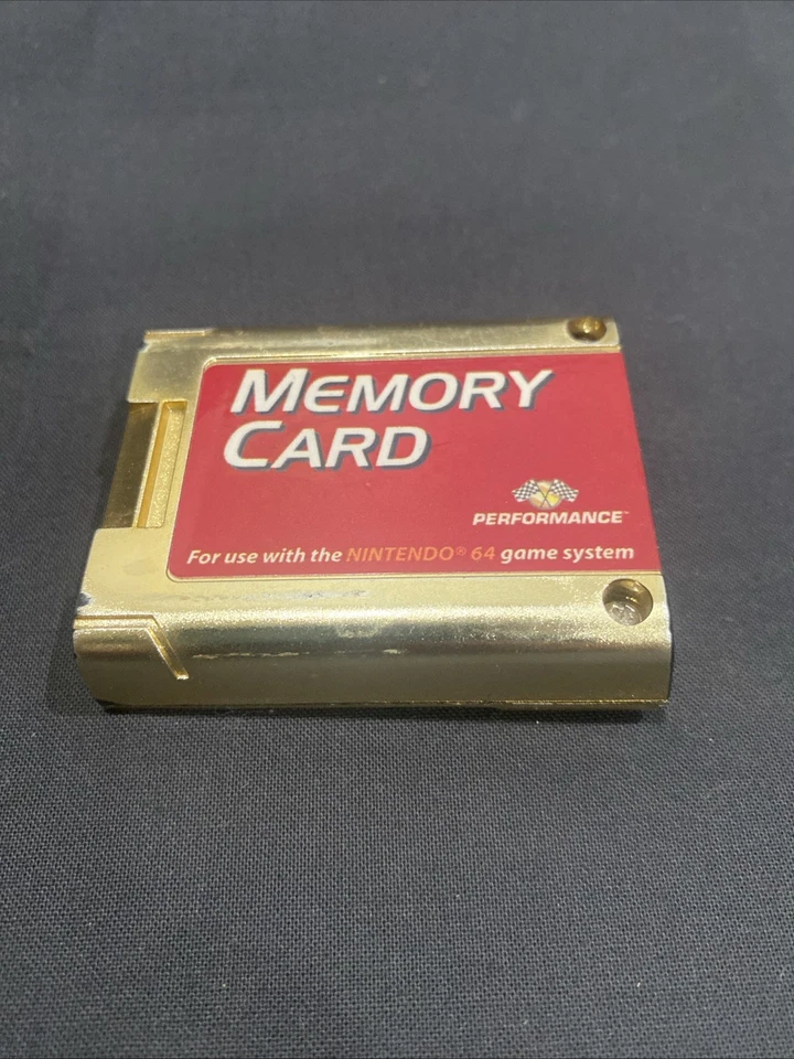 Tarjeta de memoria dorada Nintendo 64 N64 Toys R exclusiva de la tienda de EE. UU. Zelda retro PROBADA Foto 1 de 4