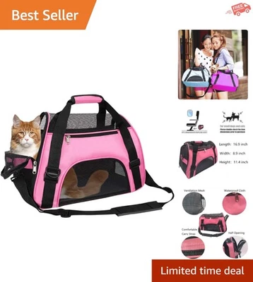 Bolsa de transporte de mascotas de lujo aprobada por aerolíneas para perros y gatos pequeños - 16,9" l X 8,9" w Foto 1 de 4