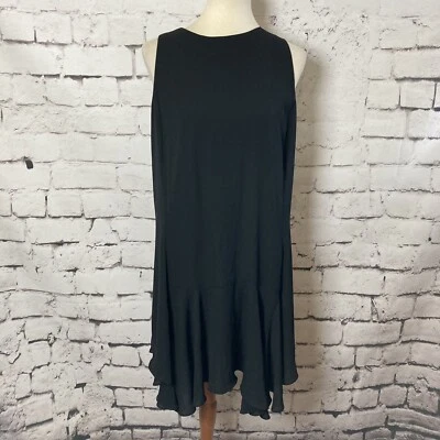 Anthropologie Belle Vere Dress Women 10 black Sleeveless Flowy Knee Length Basic - Image 1 of 4