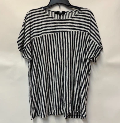 Top Coin 1804 Mujer Plus 3X Azul Marino Blanco Rayas Transparente Manga Corta Nuevo con Etiquetas J83 Foto 1 de 3