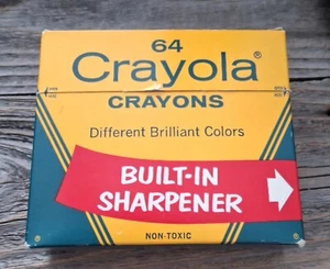 Vtg Crayola Crayons 64 Built-In Sharpener Binney Smith Retired Colors - Picture 1 of 4