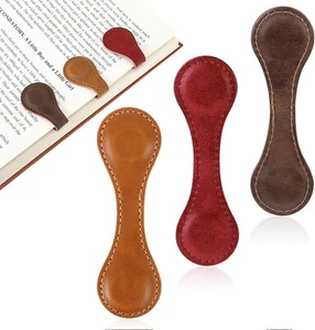 3Pcs Magnetic Leather Bookmark, Timeless Mark Magnetic Leather Bookmark New - Picture 1 of 7