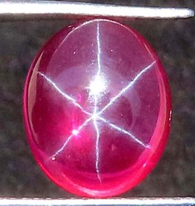 13.95 Cts. Natural Star Red Ruby 6 Rays Oval Cabochon Shape Certified Gemstone