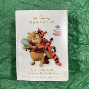 Hallmark Christmas Ornament (2010) A Butterfly-to-Be • Pooh • Tigger • Open Box - Picture 1 of 4