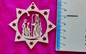 Weihnachtsdeko Stern Krippe 1 Stk 7 cm Holzhänger Christbaum Schmuck Handarbeit - Bild 1 von 1