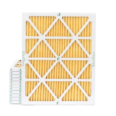 Glasfloss 20x25x1 MERV 11 Pleated Furnace Air Filters. 12 PACK. Made in USA.