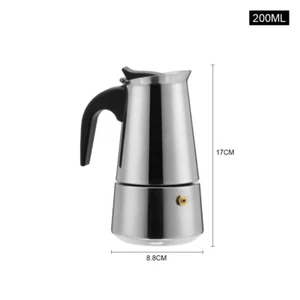 Stainless Steel Espresso Coffee Maker Stove Top Percolator 2/4/6/9 Cups Moka Pot - Picture 1 of 12