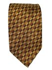 Bugatchi Mens Bronze Cubic Design 100% Silk Neck Tie Made in Italy