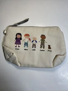 Thirty One MINI Zipper Pouch in Natural W/Grey “Lil Expressions” Series NEW - Picture 1 of 4
