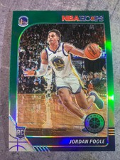 Jordan Poole 2019-20 NBA Hoops Premium Stock Green Prizm Rookie RC Card #223