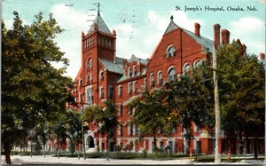 St Joseph's Hospital Omaha Nebraska Postcard DB 1910 Burlington J H Keck - Picture 1 of 2