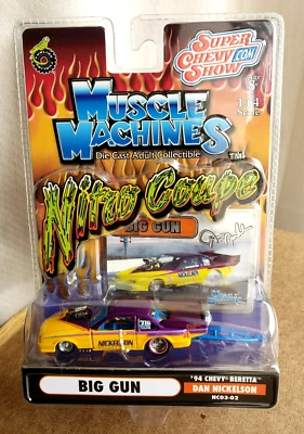 Muscle Machines NITRO CUPÉ PISTOLA GRANDE Amarillo '94 Chevy Baretta Dan Nickelson 1:64 Foto 1 de 4
