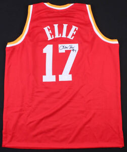 Mario Elie Signed Houston Rockets Jersey (JSA COA) 3×NBA champion (94, 95, 99)