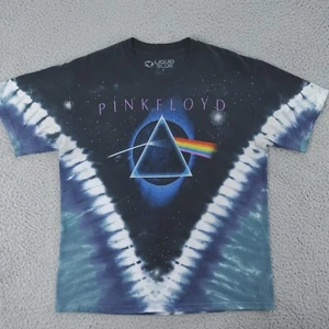 Vtg Liquid Blue Pink Floyd Dark Side of the Moon T Shirt Mens Small Tie Dye Blue - Picture 1 of 16