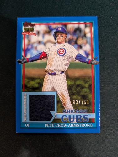 Pete Crow-Armstrong Blue Jersey Relic /150 COLOR MATCH! 2026 Topps ...