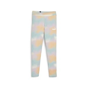 PUMA Essentials Summer Daze Graphic Leggings Youth Girls Orange Athletic Casual - Picture 1 of 2