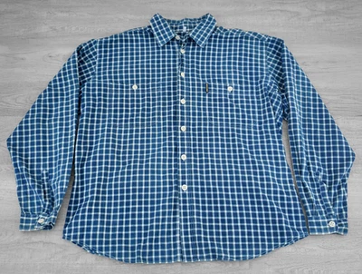 Vintage 90's Y2K Armani Jeans Men's Casual Shirt Blue White Green Plaid XL - Image 1 of 4