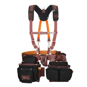 Cinturón de herramientas de nailon y cuero TRUTUCH con tirantes de trabajo de cuero | Electricista - Imagen 1 de 19