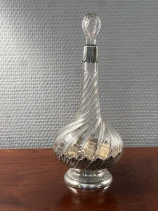 CARAFE A LIQUEUR MONTURE ARGENT MASSIF POINCON MINERVE/ ARGENTERIE ANCIENNE - Foto 1 di 11
