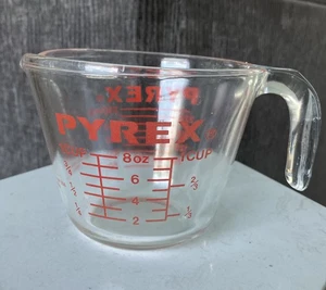 Vintage Pyrex Clear Glass, Red Markings Measuring 1 Cup, #508, J Handle, Corning - Picture 1 of 6