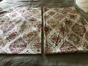 World Market 48x84” 2 Panels Lined Cotton Medallion Floral Pattern Rod Pocket - Picture 1 of 12