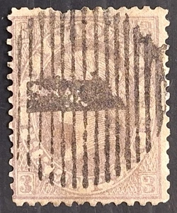 1867 Victoria Australia 3d lilac Laureate stamp WMK V/Crown used Cat £55.00. - Picture 1 of 2