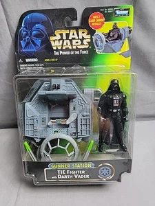 Star Wars Power Of The Force Darth Vader with Tie Fighter Cockpit New in Box 90s - Picture 1 of 8