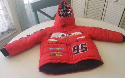 Disney Cars Lightning McQueen Boy's Size 10 Hooded Puffer Coat See Measurements  - Image 1 of 4