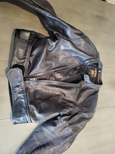 Vanson Black Leather Motorcycle Jacket Size 46 - Picture 1 of 7
