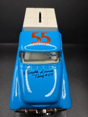 Tiny Lund Fish Camp 1955 Pickup Truck Bank 1993 Ertl 1:25 Signed by Wanda (Wife) - Image 1 of 4