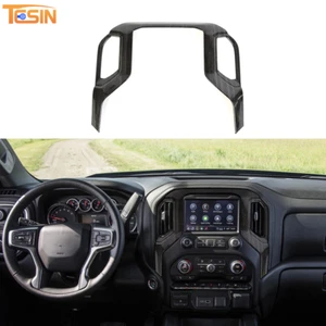 Black Wood GPS Navigation Panel Cover Trim For Chevy Silverado GMC-SIERRA 19-25 - Picture 1 of 8