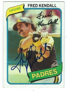Autographed 1980 Topps FRED KENDALL San Diego Padres Card #598 w/ COA - Picture 1 of 1