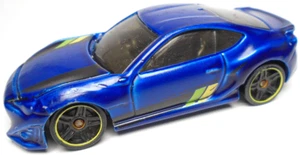 2016 HOT WHEELS SCION FR-S BLUE 1:64 DIECAST 2 3/4" W/ YELLOW GREEN & BLACK - Picture 1 of 6