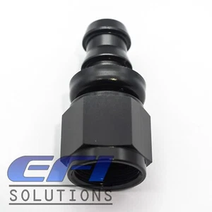 Straight Push On Lock Hose End Fitting 400 Series AN8 (Black) 401-08BLK - Picture 1 of 1