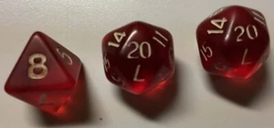 Vintage Chessex AD&D D&D Dungeons Dragons Würfel D20 (2) D8 Gem Red Crystal - Bild 1 von 2