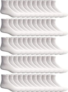 180 Units of Kids Cotton Quarter Ankle Socks In White Size 4-6 - Boys Ankle Sock - Picture 1 of 4