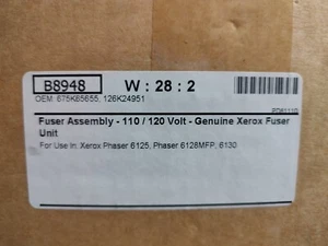Genuine Xerox 126K24951 Fuser Assy - 126K24951 New OEM - Phaser 6125, 6128, 6130 - Picture 1 of 2