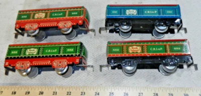 Marx 6 Inch 4 Wheel 552 Rock Island gondolas - 4 different litho styles! - Image 1 of 4