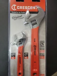 6 In. And 10 In. Chrome Cushion Grip Adjustable Wrench Set (2-piece) | Tool W/ - Picture 1 of 11