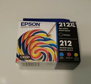 Epson 212XL Black & 212 Cyan Magenta Yellow Ink Cartridges T212XL-BCS Dated2023Q