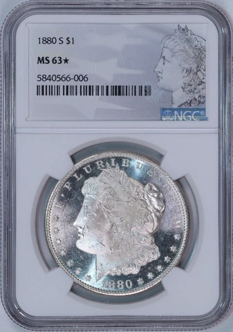 1880-S Morgan Silver Dollar | NGC MS63 STAR | DMPL Obverse Cover