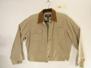 Ralph Lauren Jeans Womens Western Trucker Jacket-Tan Denim-Corduroy Collar - Picture 1 of 11