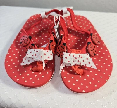 NOVO Tamanho 5 Crianças Koala Bebê Joaninha Vermelha Chinelos Sandálias de Verão - Imagem 1 de 4