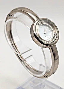 Ladies Quartz Bracelet Watch Silver Tone with Floating Crytals New Battery - Imagen 1 de 9