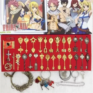 Fairy Tail Lucy Herz Celestial Spirit Lucy Schlüssel & Anhänger Halskette Schlüsselanhänger + Box - Bild 1 von 10
