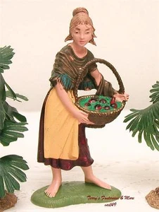 FONTANINI DEPOSE ITALY 4" COLOR GIRL CARRYING BASKET NATIVITY VILLAGE FIGURE NEW - Picture 1 of 1