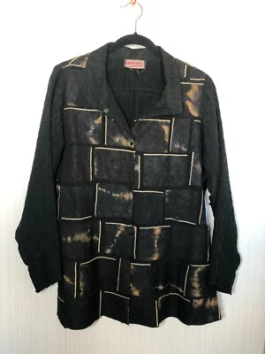 DEBORAH CROSS Fiber Artist Art to Wear Woven Jacket Top One Size - Image 1 of 4