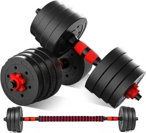 2in1 Verstellbare Hantel Langhantel Set für Männer und Frauen Fitness 30KG/40KG Gewicht - Bild 1 von 7