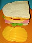 Fake Play food Salami MEAT & CHEESE SANDWICH + CHIPS theatre stage Prop MTC #1