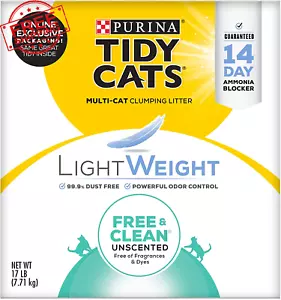 Purina Tidy Cats Low Dust Clumping Cat Litter, Lightweight Free & Clean Unscente - Picture 1 of 12